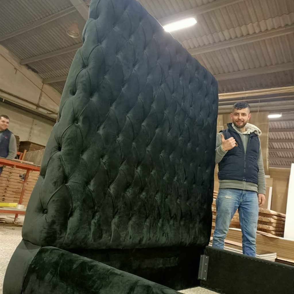 Tall Black Tufted Headboard